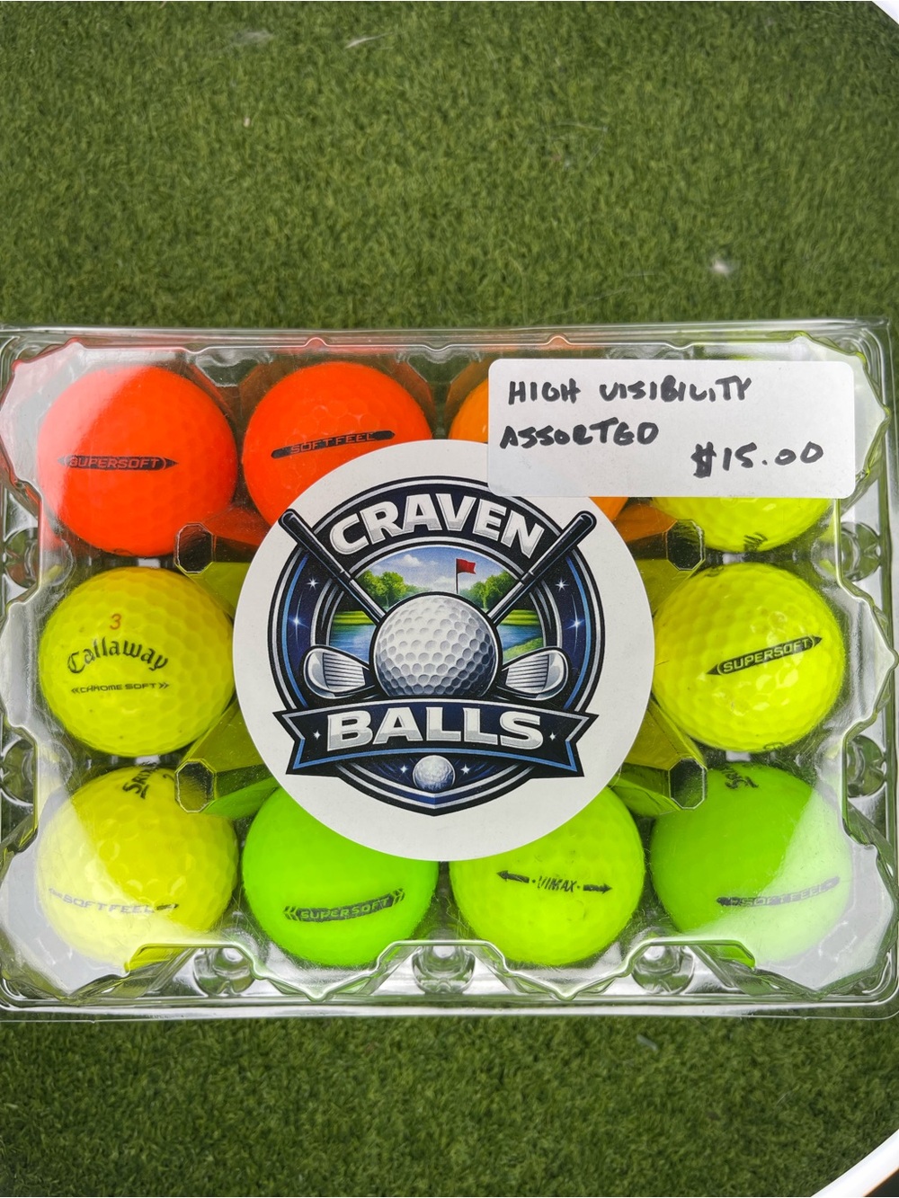 High Visibility Golf Balls - 12 pack - Orange & Neon Yellow/Green